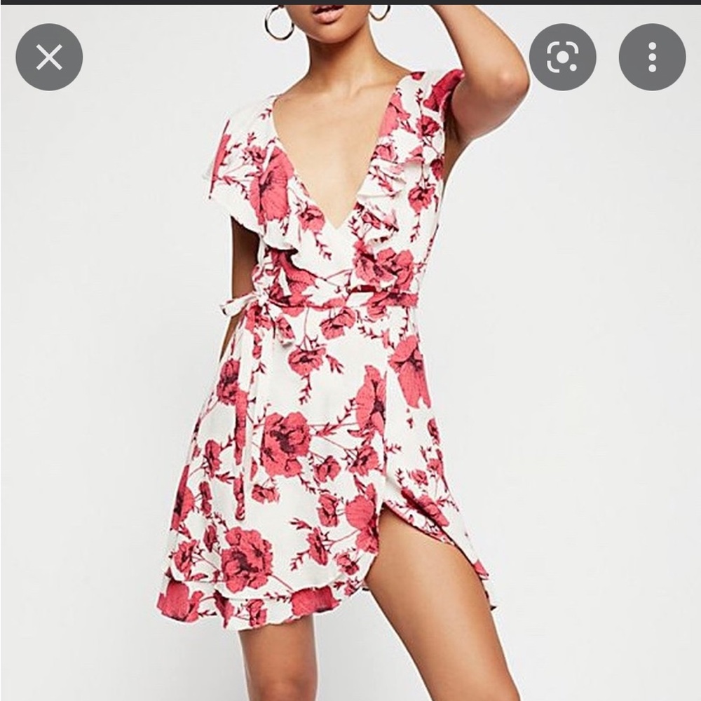 Free people French quarter ivory floral wrap dress
